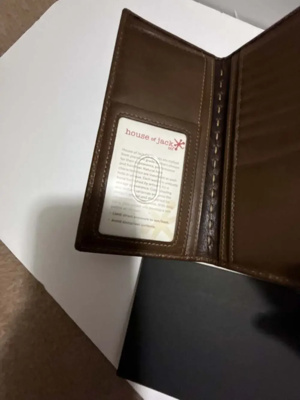 House of Jack Co. Brown Leather Deer Long Bifold Wallet